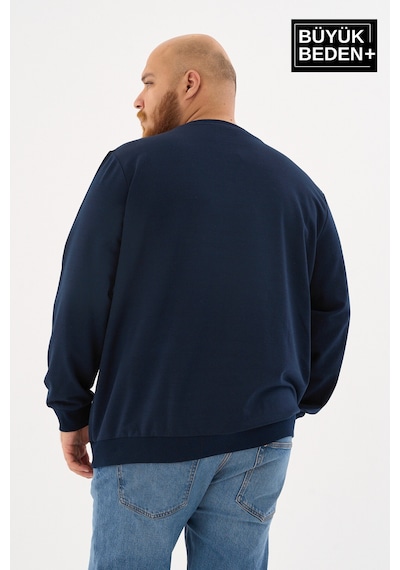 Superlife Erkek Büyük Beden Bisiklet Yaka İnce Sweatshirt Regular Fit %64 Pamuklu Spr26bsw956 Lacivert
