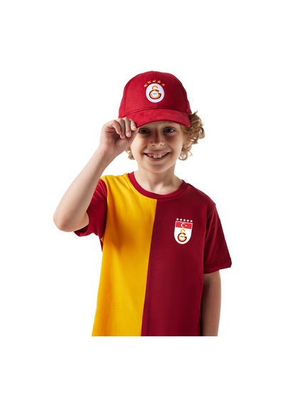 Galatasaray Parçalı 5 Yıldızlı Çocuk T-shirt C251440 Sarı - Kırmızı