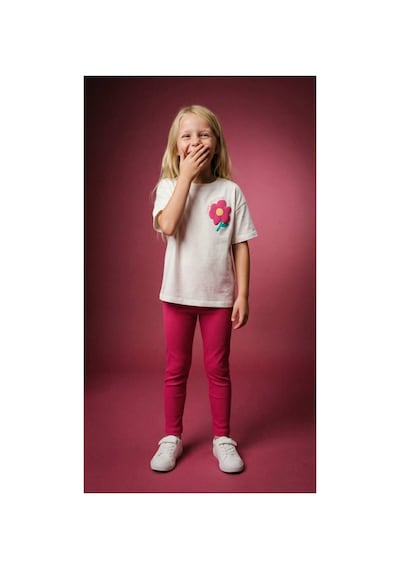 Poala Kids Çiçekli Tayt Takım Çok Renkli