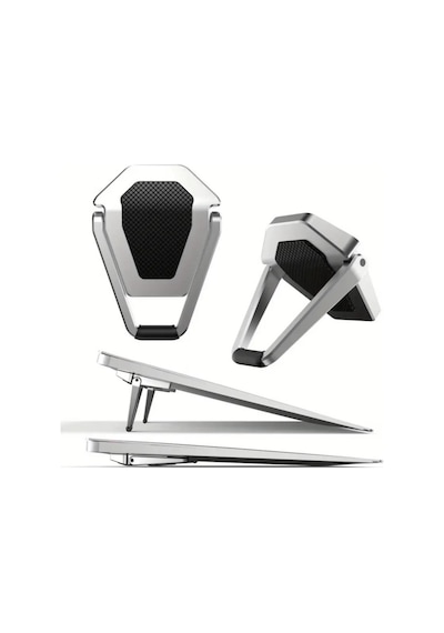 Polham Kaymaz Metal 2 Adet 5mm 3m Yapışkanlı Katlanabilir Ultra Mini Laptop Standı,portatif Taşınabilir