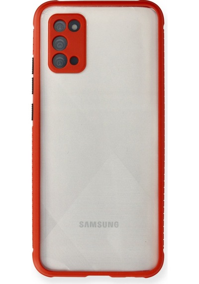 Samsung Uyumlu Galaxy A02s Uyumlu Kılıf Miami Şeffaf Silikon - Kırmızı