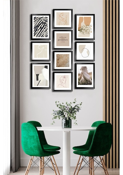 10 Parçalı Çerçeve Görünümlü Mdf Tablo Seti Flm196 Çok Renkli - 713605950 Çok Renkli