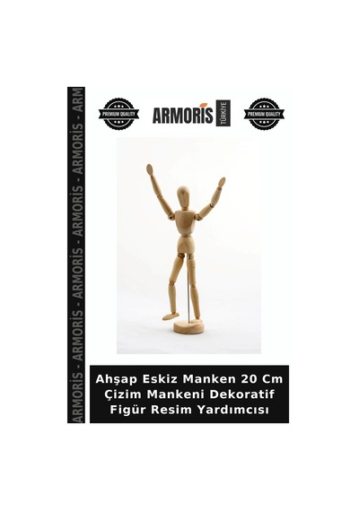 Ahşap Eskiz Manken 20 Cm Çizim Mankeni Dekoratif Figür Resim Yardımcısı