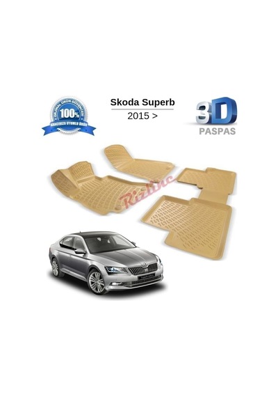 Skoda Superb  (Bej) 2015+ Havuzlu Paspas  (Rizline)  (469620438)