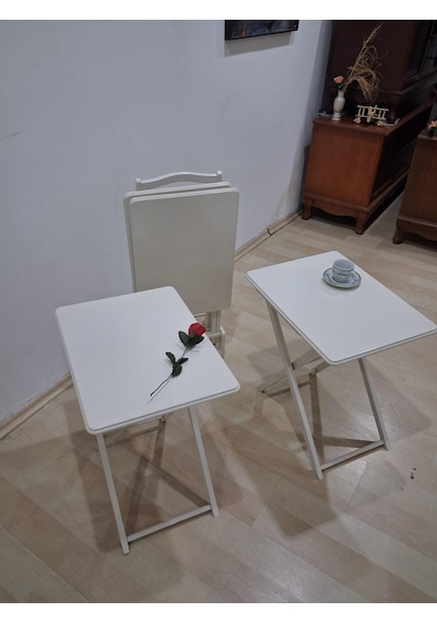 Zigon Çanta 90675 Sehpa Dikdörtgen Düz Model Kayın Torna Parlak Krem Boya El Yapım Bej