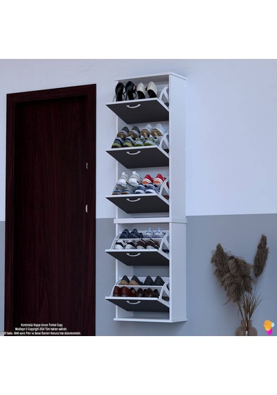 Eliusta Porta 10 Bölmeli Ayakkabılık Antrasit 52 Cm Genişlikte 52x193x26 Cm Duvara Monte Ayakkabılık Antrasit Eliusta Porta 10 Bölmeli Ayakkabılık Antrasit 52 Cm Genişlikte 52x193x26 Cm Duvara Monte Ayakkabılık Antrasit