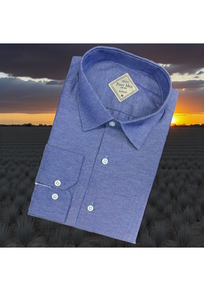 Linen Keten Slim Fit 4 Mevsim Giyilebilen Pamuklu Gömlek Mavi