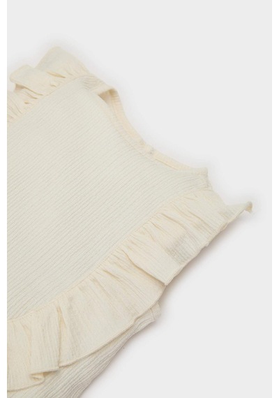 DeFacto Kız Bebek 2'li Takım Kolsuz Bluz Beli Lastikli Geniş Paça Pantolon C4016A525SMER2 Ekru DeFacto Kız Bebek 2'li Takım Kolsuz Bluz Beli Lastikli Geniş Paça Pantolon C4016A525SMER2 Ekru
