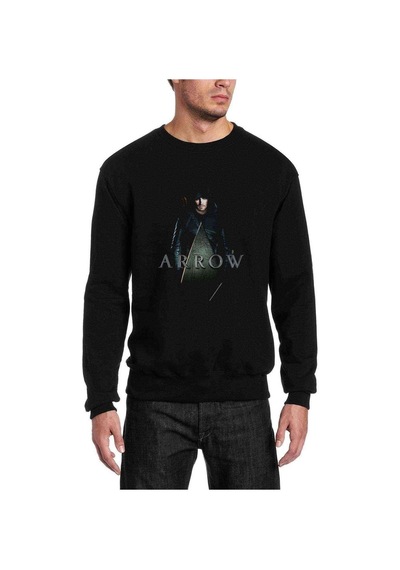 Arrow Amell Summerslam Baskılı Siyah Erkek Örme Sweatshirt