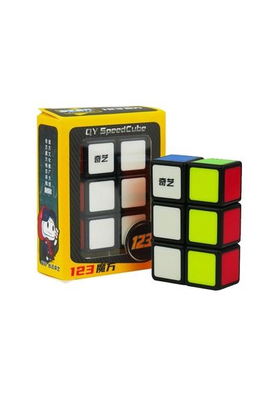 Qiyi 1x2x3 Cuboid Cube Siyah Disket Etiketsiz Küp 123 Siyah Başlıklar Versiyon Speed Cube Standart