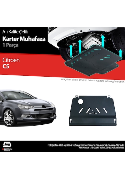 S-dizayn Citroen C5 1.6 Otomatik Ve Manuel Vites Çelik Karter Muhafaza 2008-2017 A+ Kalite