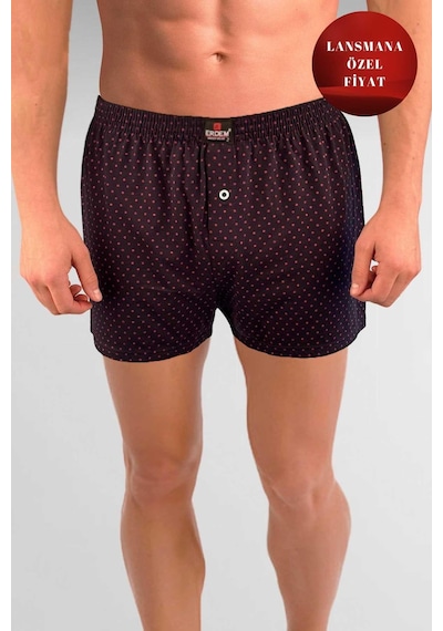 Erdem Siyah Baskılı Desenli Penye Boxer 1400ylp Siyah