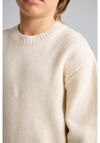 Defacto Oversize Bisiklet Yaka Triko Basic Kazak Erkek Çocuk I3438a826cwer113 Ekru-er113