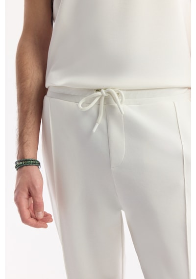 Avva Erkek Ekru Beli Lastikli Bağcıklı Bi-stretch Regular Fit Eşofman Altı A51y3400