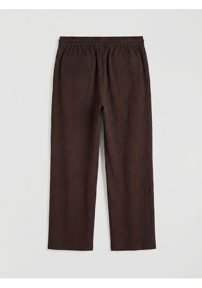 Lcw Comfort Kahverengi Beli Lastikli Dokulu Kadın Pantolon