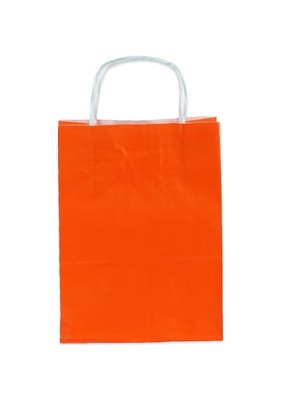 Kraft Turuncu Çanta 25X12X31 ( 25 Adet ) ( Kağıt Poşet Çanta )