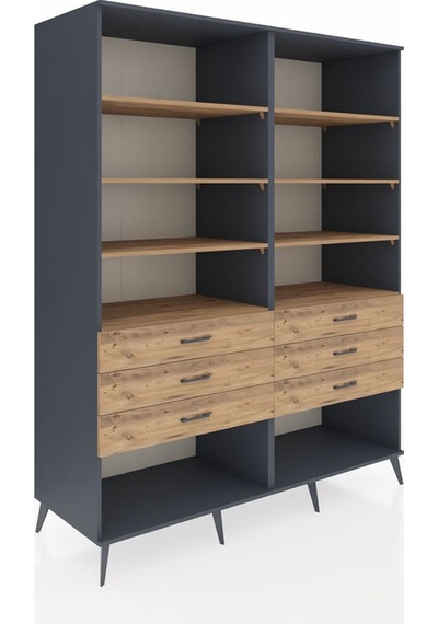 Kronos Gardrop 8 Raflı 6 Çekmeceli 176x59x221 Antrasit-çam Beyaz Kronos Gardrop 8 Raflı 6 Çekmeceli 176x59x221 Antrasit-çam Beyaz