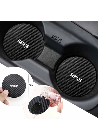 Tofaş Serçe Yazılı Karbon Bardak Altlığı Tofaş Armali Serçe İçin Spor Ve Şık 7 Cm 2 Adet Tasarım 2 Adet