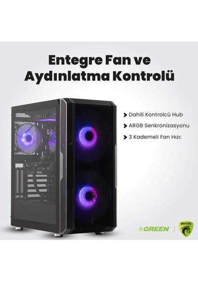 Green GRIFFIN G4 i7-14700F 16 GB 512 GB SSD RTX5060Ti Free Dos Oem Paket Masaüstü Oyuncu Bilgisayarı
