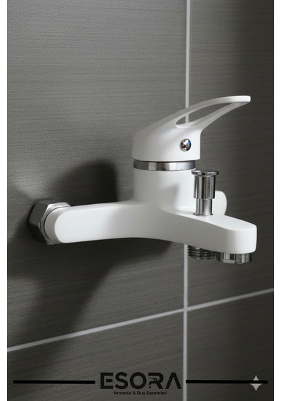 Beyaz Krom Mix Banyo Bataryası