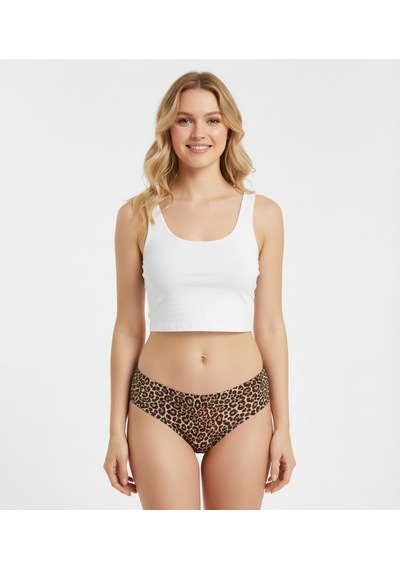 Kadın Tül Transparan Slip Bb2047 LEOPAR