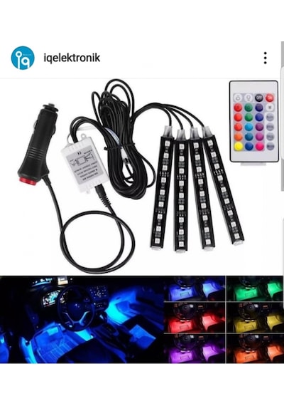 9 Ledli Ayak Altı Led Lamba Sese Duyarlı Led Müziğe Duyarlı Led (480314774)