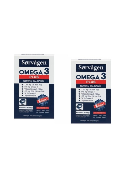 Omega 3 Plus Norveç Balık Yağı 60 Kapsül X 2 Adet