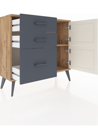 Arges Şifonyer Tek Raflı 3 Çekmeceli 2 Kapaklı 88x30x80 Çam-aytaşı/antrasit Aytaşı/antrasit Arges Şifonyer Tek Raflı 3 Çekmeceli 2 Kapaklı 88x30x80 Çam-aytaşı/antrasit Aytaşı/antrasit