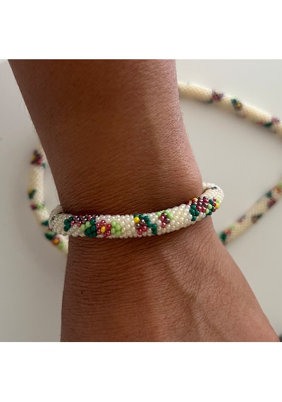 Chichibeads Çapa Model Bohem Kolye Bileklik Altın - Beyaz