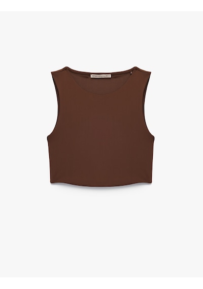 Koton Skinny Bisiklet Yaka Kolsuz Crop Top Koyu Kahverengi 5slk90040mk Koyu Kahve Koton Skinny Bisiklet Yaka Kolsuz Crop Top Koyu Kahverengi 5slk90040mk Koyu Kahve