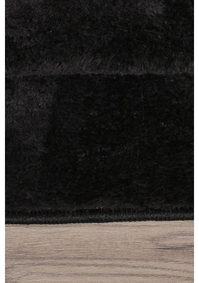 Relax Siyah Köşeli 60x100 + 50x60 Cm 2'li Pufidik Banyo Paspası S Siyah