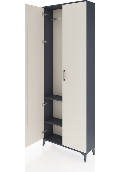Arges Dolap 2 Raflı 2 Kapaklı Tek Askılı 88x30x243 Antrasit-aytaşı Antrasit