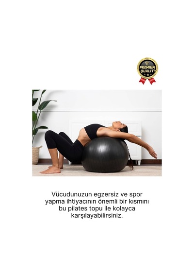 Premium Mini Gymball 20cm Jimnastik Denge Fitness Spor Şişirme Pompası Siyah Pilates Topu