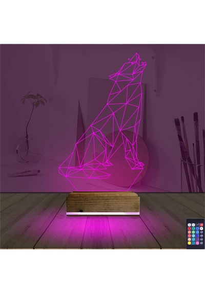 Luvivia Kurt Polygonal 3d Lamba - Masa Gece Lambası Şeffaf