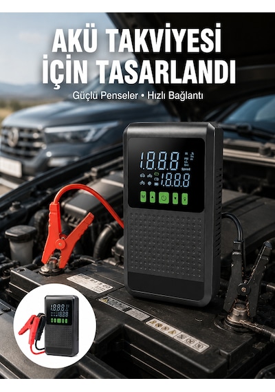 4 Ü 1 Arada Jump Starter Hava Kompresörü Powerbank Ve Led Fener Yeni Nesil Diğer