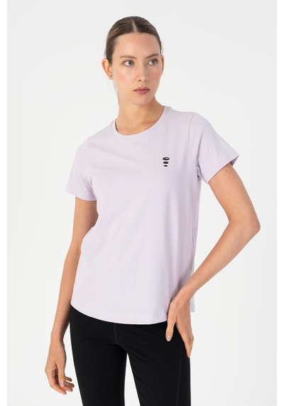 Maraton Regular Kadın Bisiklet Yaka Mor- T-shirt Mor-