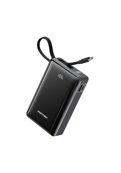 Vention Dash Serisi 20000mah 65w Powerbank Dahili Kablolu Dijital Göstergeli Hızlı Şarjlı Gri