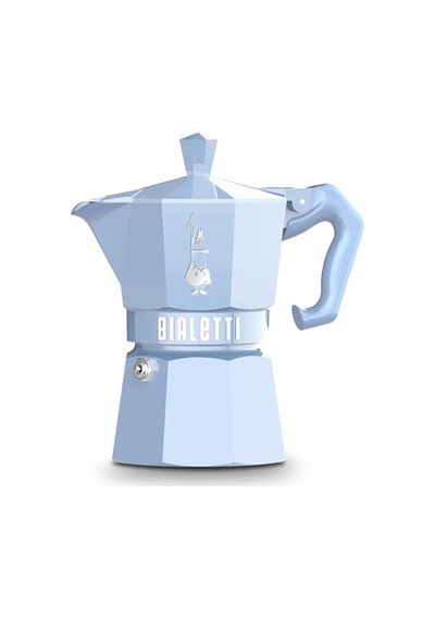 Bialetti - Exclusive: 3 Cups Ocak Üstü Espresso Pişirici - 130ml - Mavi Renk - Alüminyum Gövde - Patentli Güvenlik Valfi - Tüm Ocak Türleri İçin Uygundur İndüksiyon Hariç Sku: Smg8690010546395