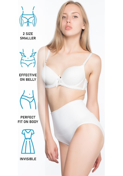 Beyaz Mı Emay 2021 Double Düşük Bel Slip Korse Beyaz