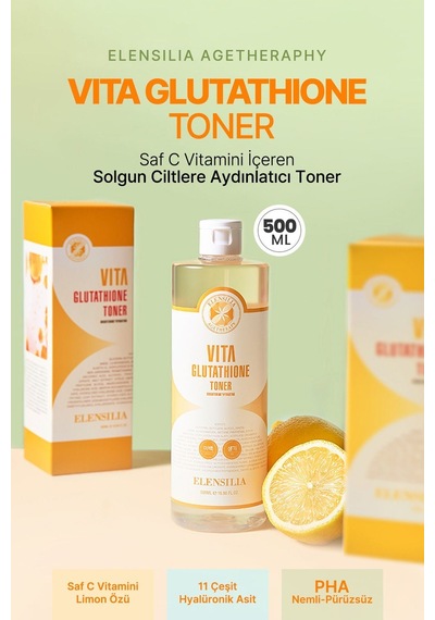 Elensılıa Glutatyon İçeren Aydınlatıcı ve Nemlendirici Tonik Elensilia Glutathione Toner 500ml büyük boy