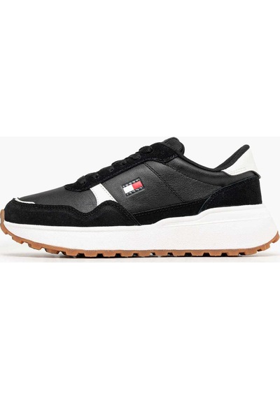 Tommy Hilfiger Kadın Marka Logolu Günlük Kullanıma Uygun Siyah Sneaker En0en03123 Bds