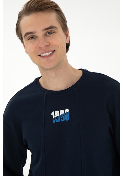 U.S. Polo Assn. Erkek Comfort Fit Bisiklet Yaka Lacivert Sweatshirt 50293430-VR033
