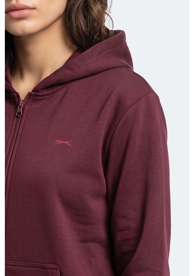 Slazenger Sera I Kadın Fermuarlı Bordo Sweatshırt