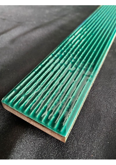Armada Çini 5x40 Flat Çizgili Yeşil Çini Seramik