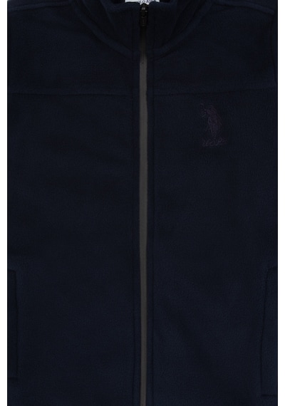 U.S. Polo Assn. Kız Çocuk Açık Lacivert Fermuarlı Polar Sweatshirt 50317875-VR059