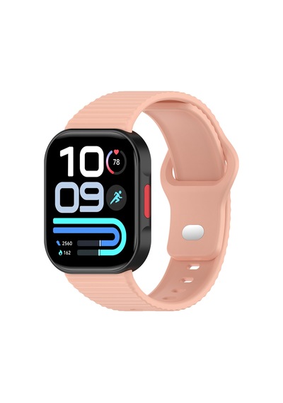 Redmi Watch 6 Silikon Kordon Tırtıklı Suya Dayanıklı Tasarım Pembe