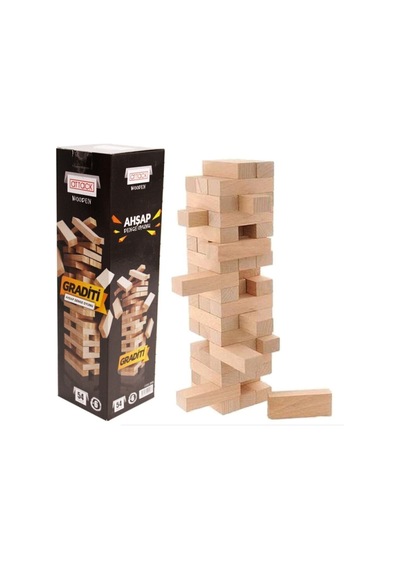 Graditi Jenga Ahşap Denge Oyunu 54 Parça