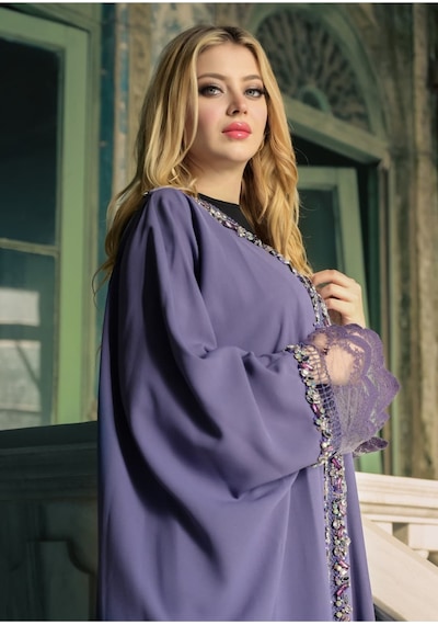 Crystalia Lavender Abaya Çok Renkli
