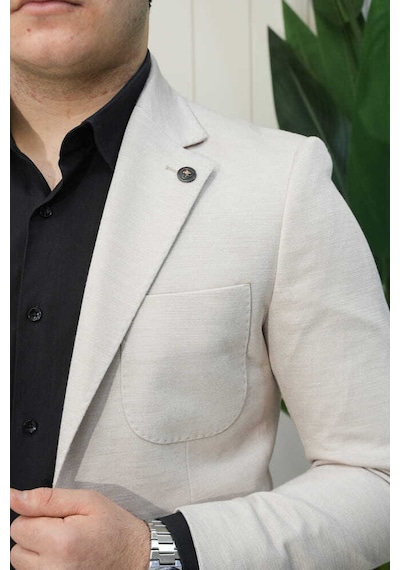 Bys Beystil Sivri Yaka Bej Ceket 336 - Slim Fit