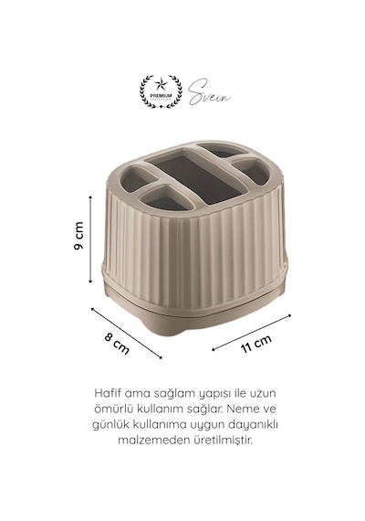 Banyoseti Setüstü Diş Fırçalık Sabunluk Plastik Bej Banyo Düzenleyici Organizer Diş Macunluk Aksesu Çok Renkli